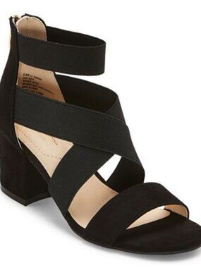 Liz Claiborne Womens Emmah Heeled Sandals - Black - Size 10W